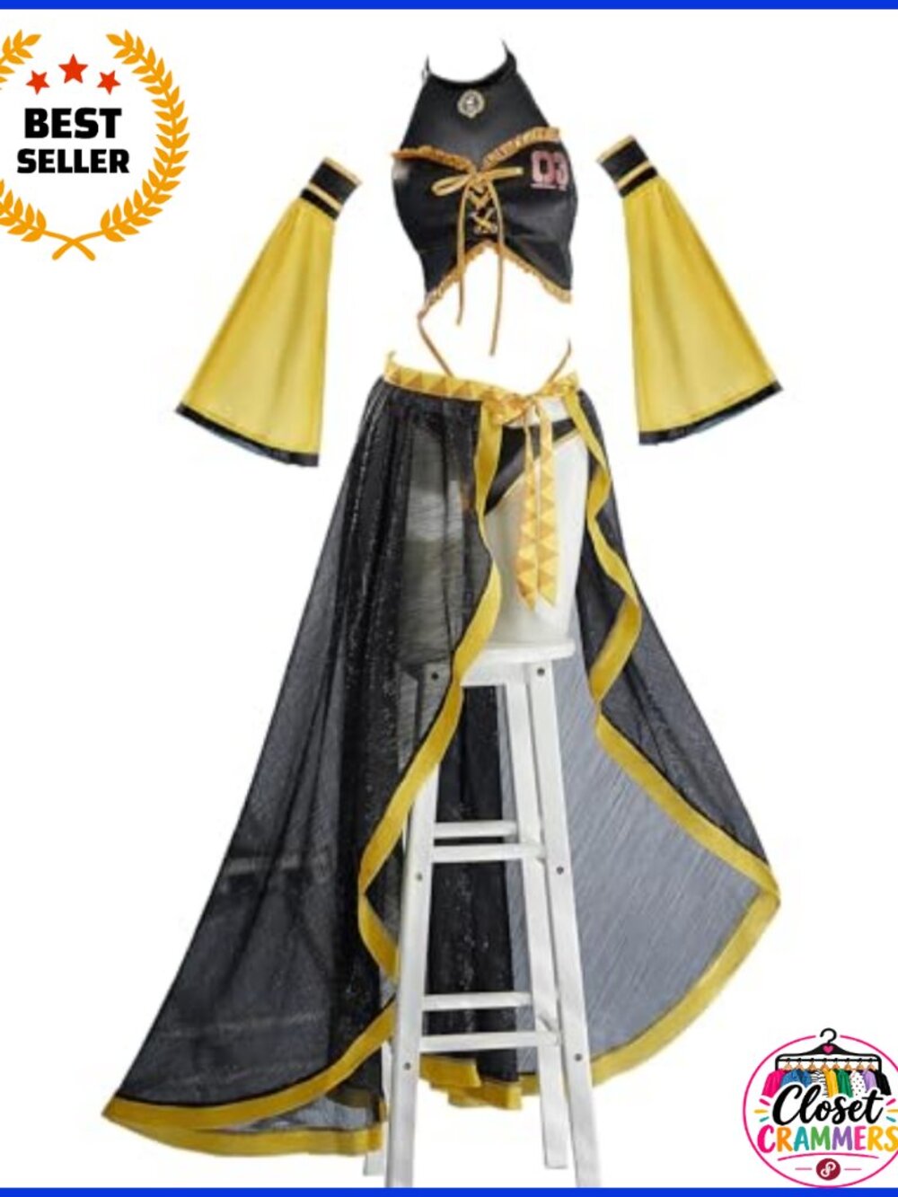 Anime Cosplay Two-Piece Bikini Swimsuit with Wrap Skirt Sleeves